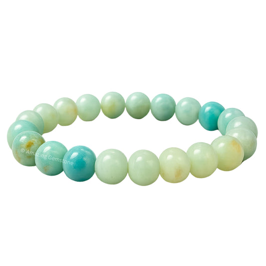 Amazing Gemstone Crystal Bracelet for Women Men's Gifts - Protection Healing Crystal Bracelet - 8mm Gemstone Beaded Stretchable Bracelet Pulseras Para Hombres Mujer Stocking Stuffers Mothers Day Gift (Amazonite)