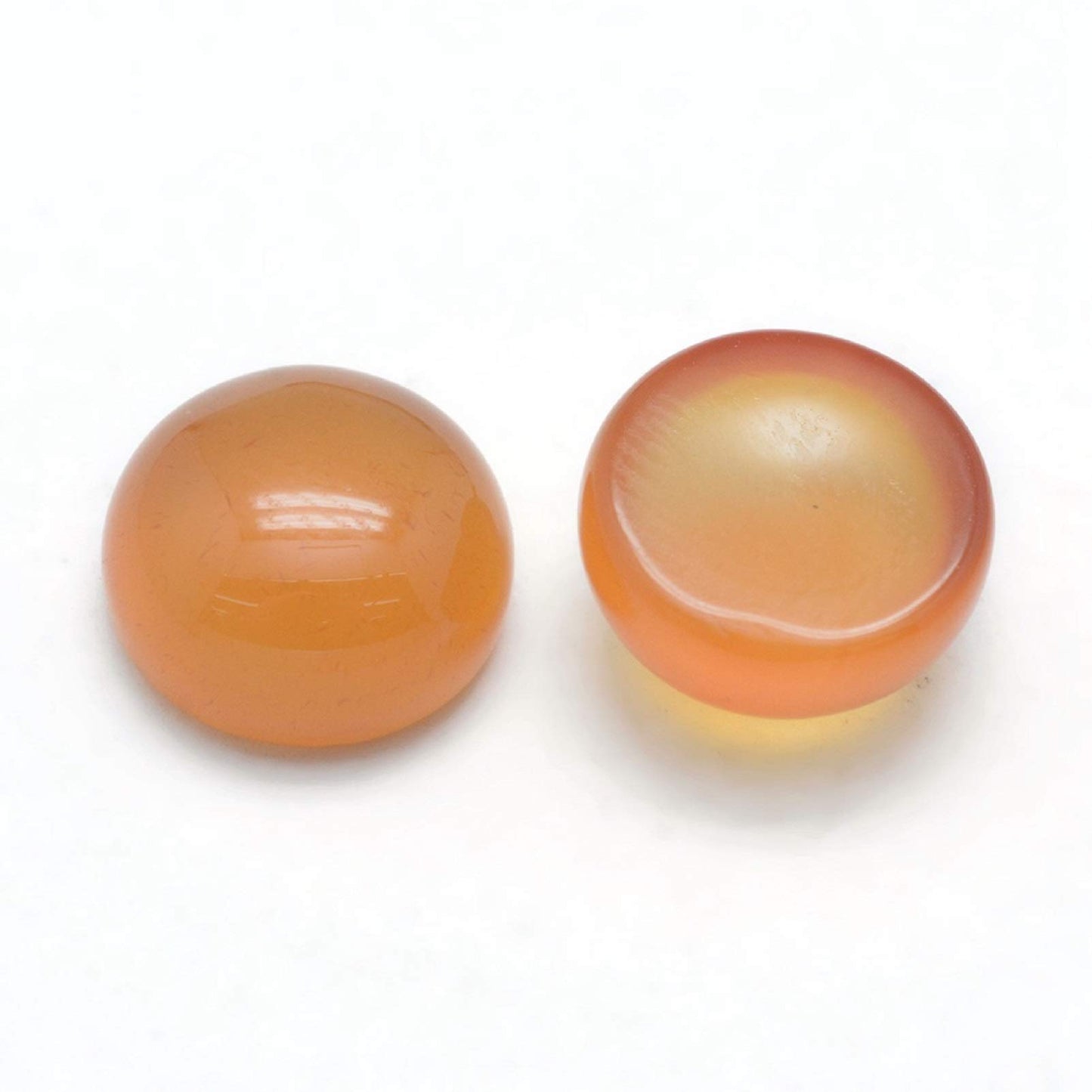 Fashewelry 50Pcs Natural Carnelian Cabochon Stone Half Round Beads 10mm Flat Back Gemstone Chakra Healing Crystal Dome Cover Cabs for Jewelry Making