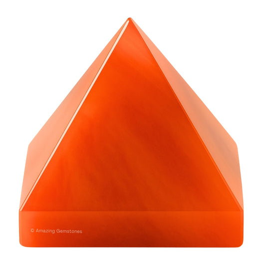 Amazing Gemstone Carnelian Pyramid Crystal Healing Stones - 1" Great Pyramid Figurine of Natural Stone Pyramid for Meditation, Reiki, Chakra Balancing and Crystal Pyramids Grid