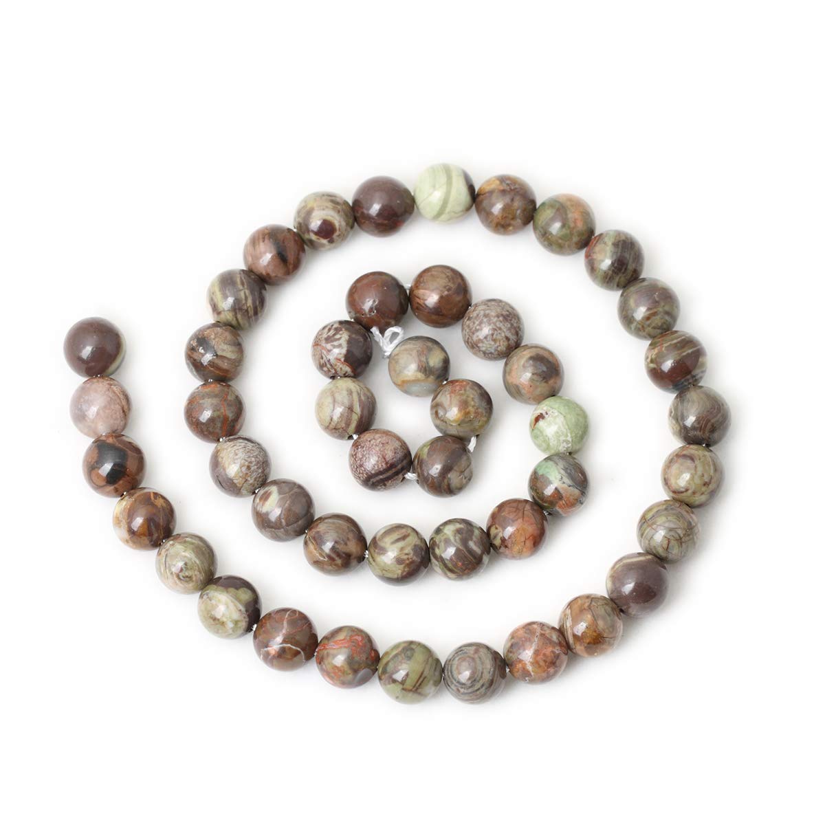 CHEAVIAN 45PCS 8mm Natural Patterned Agate Round Loose Beads for Jewelry Making 1 Strand 15 inches