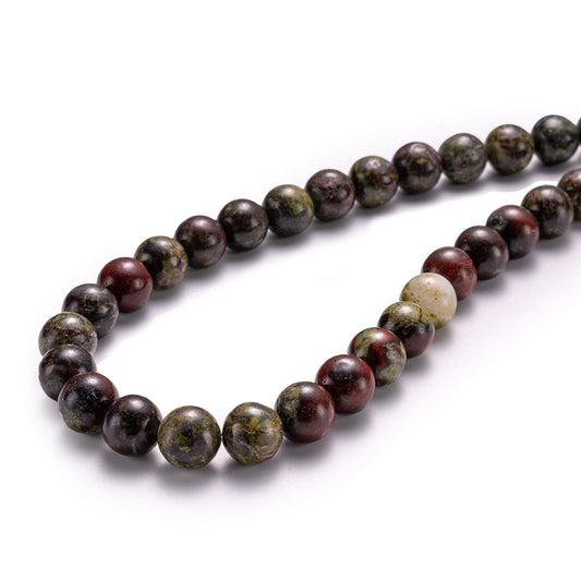 BEADIA Natural Dragon Blood Stone Round Loose Semi Gemstone Beads for Jewelry Making 8MM 44PCS