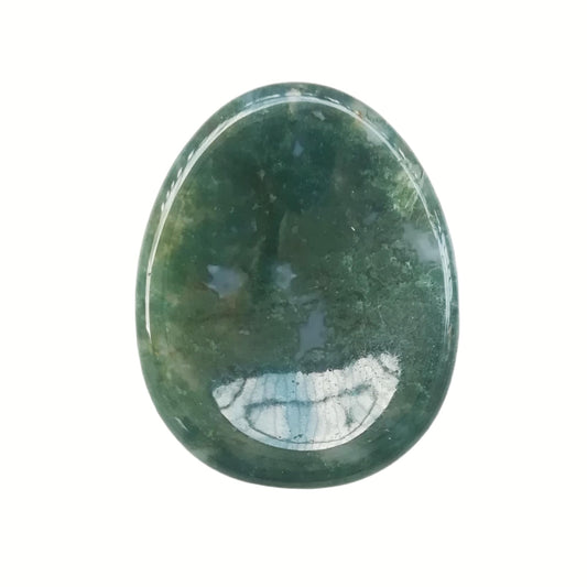 Bacatgem Moss Agate Water Drop Chakra Thumb Worry Stone,Stress Relax Healing Reiki Crystal Pocket Palm Stones