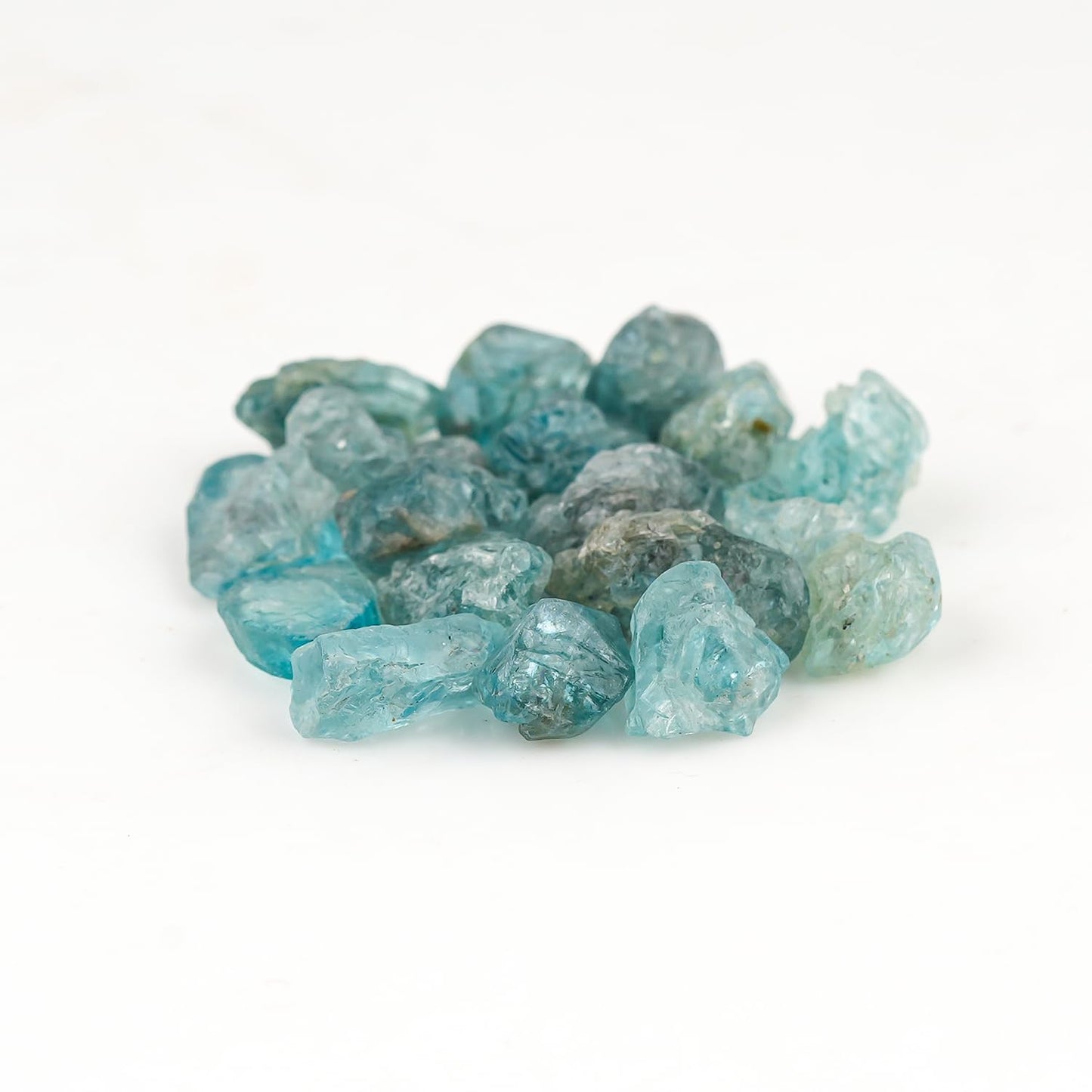 ColouredRocks 50 carats Blue Zircon Tumbled Crystals, Raw Stones, Rough Gemstones, Jewelry Making Supply, Cabbing, Polishing, Cutting, DIY, Crafts (16-18pcs) (5-8mm)