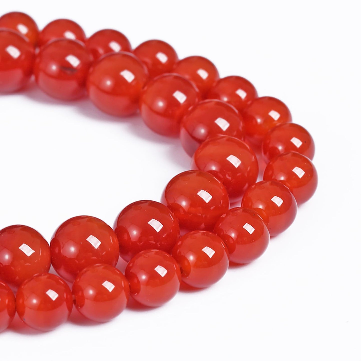 8MM 46PCS Natural Stone Red Agate Loose Beads for Jewelry Making DIY Bracelet Semi Precious 1 Strand