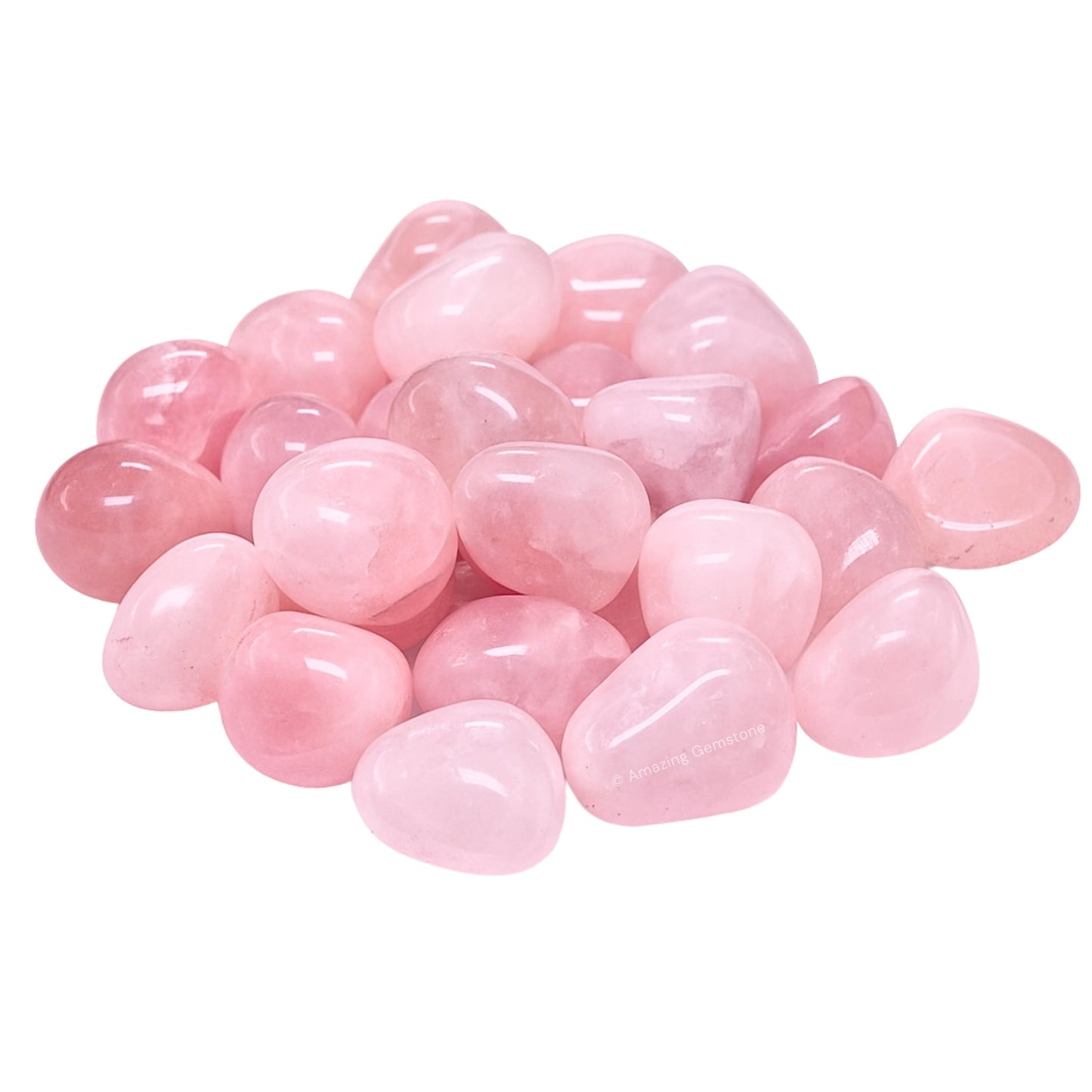 Amazing Gemstone Rose Quartz Crystals and Healing Stones Tumbled - 1 oz Rose Quartz Stone Gem Stones, Natural Healing Stones for Energy Balance, Stress Relief - Premium Polished Gems Rocks