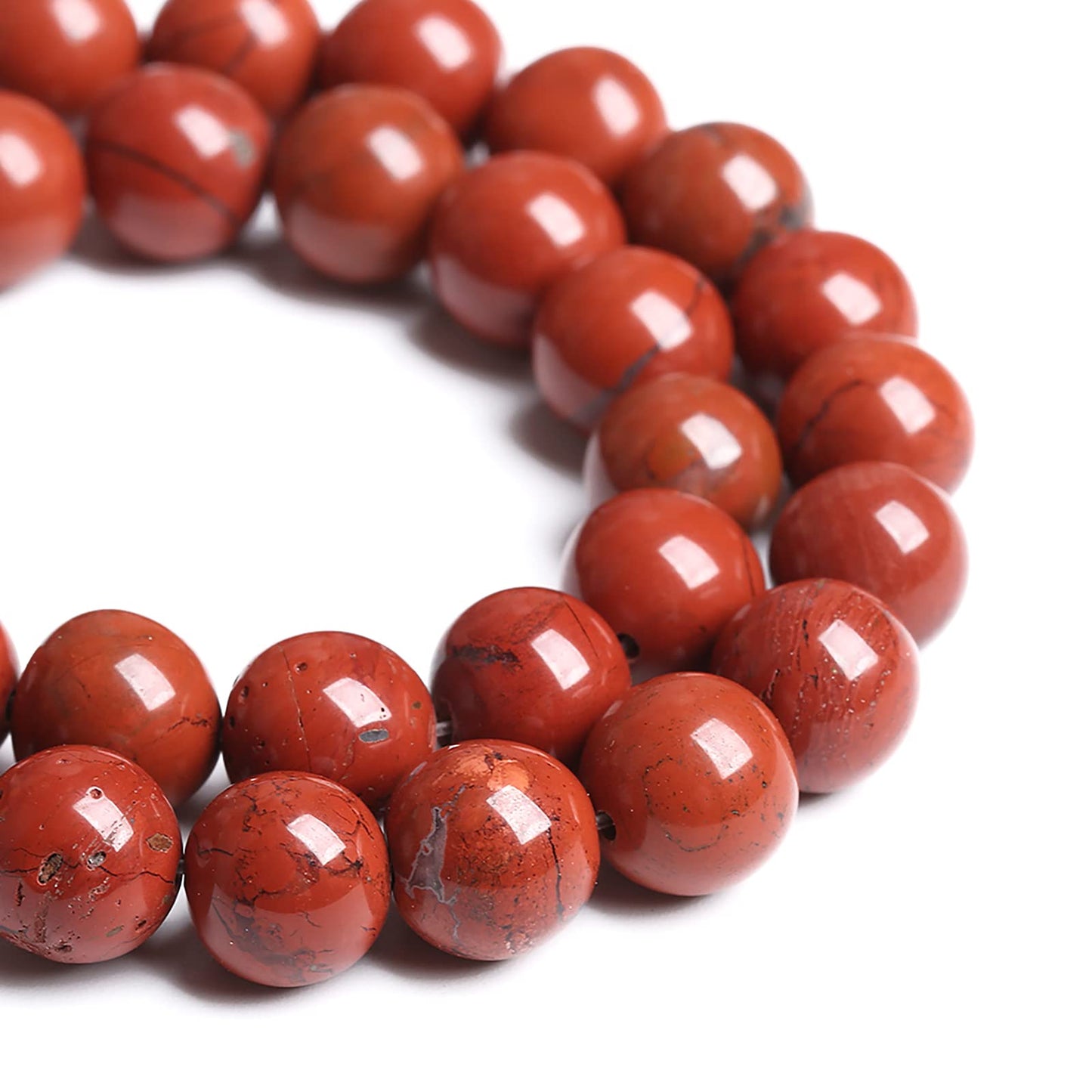 6MM 60PCS Natural Stone Chinese Red Jaspers Spacer Beads for Jewelry Making DIY Bracelet