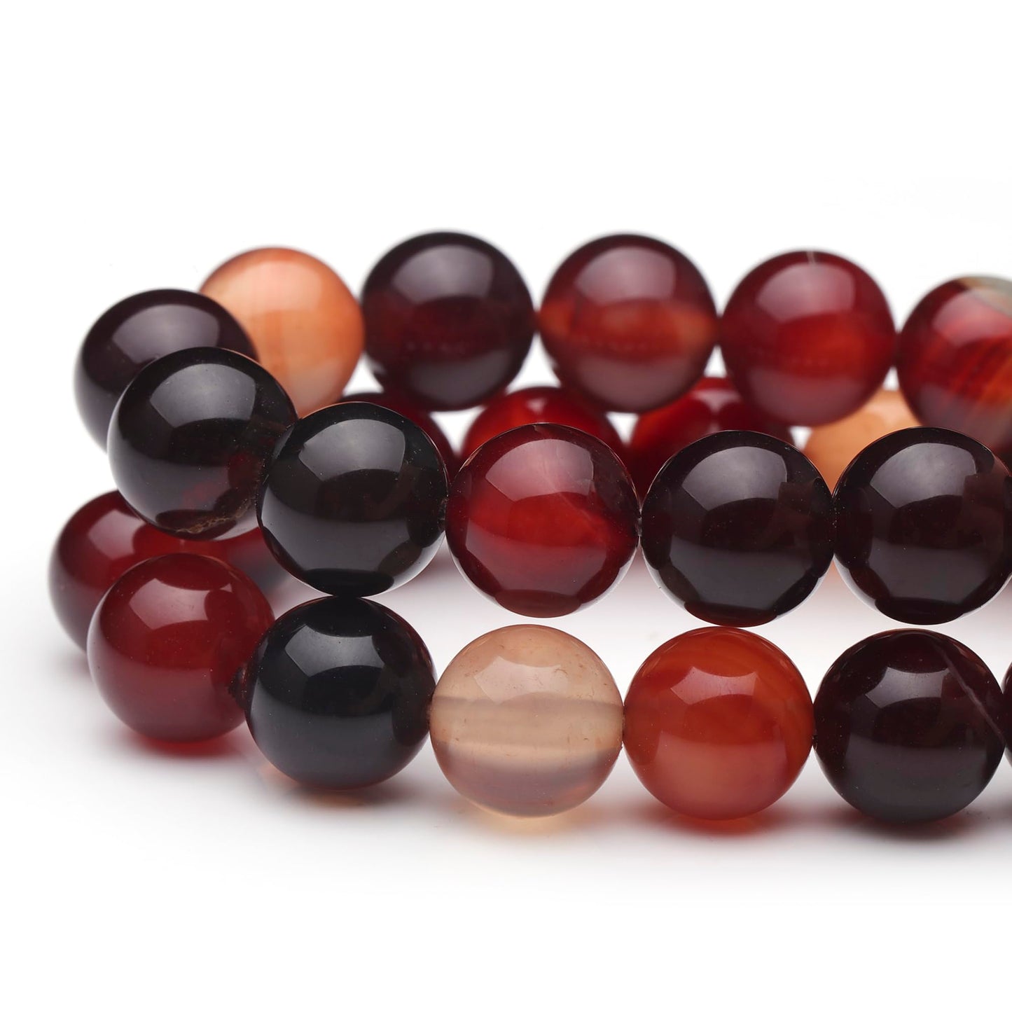Youngbling Natural Gemstone Beads for Jewelry Making,8mm Wine Red Agate Polished Round Smooth Stone,Genuine Real Stone Red Beads for Bracelet Necklace 15 Inch(Wine Red Agate,8mm)