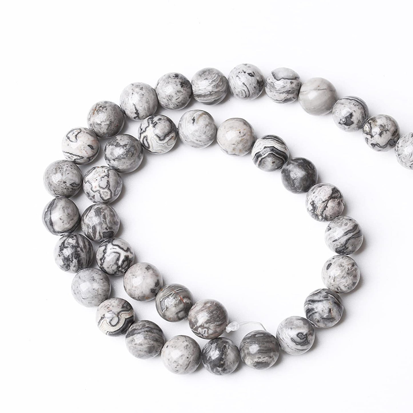 10MM 36PCS Natural Stone Map Jasper Loose Beads for Jewelry Making DIY Bracelet