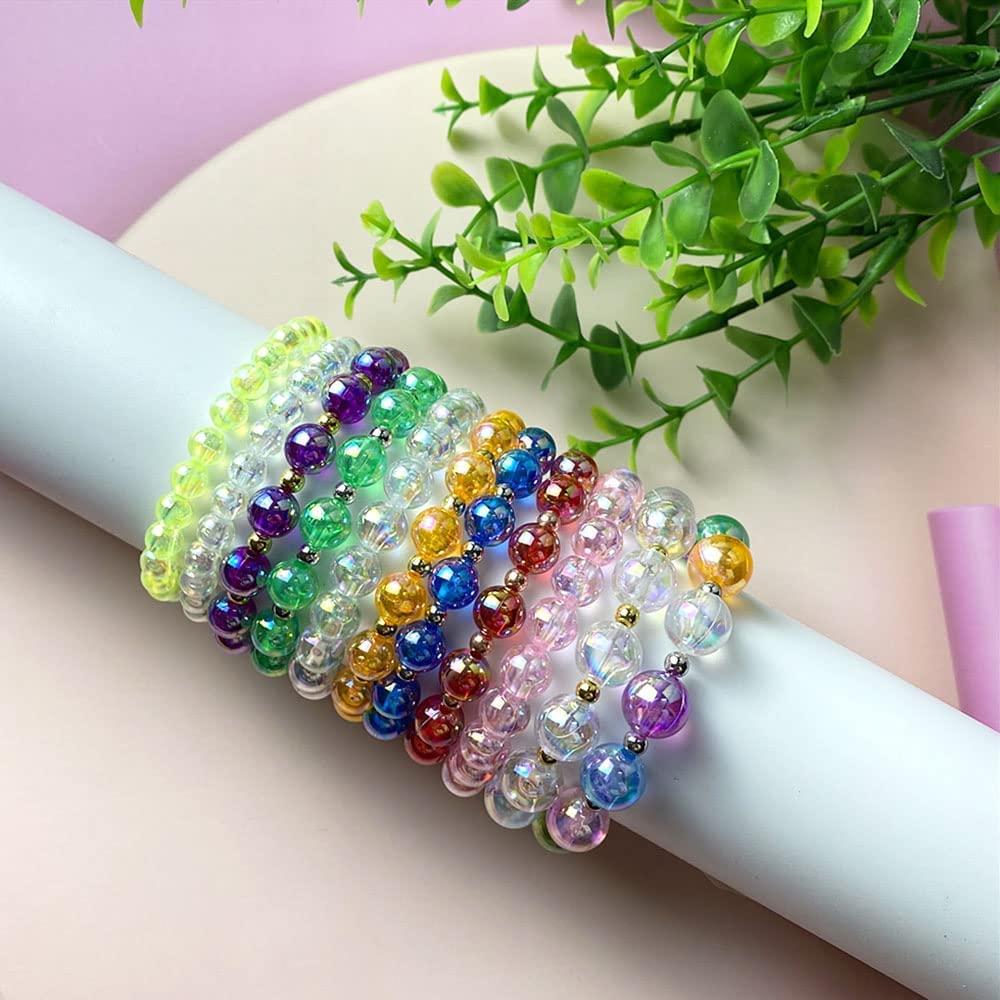 1000 Pcs 6mm Acrylic Round Beads AB Colors Round Spacer Beads for Earring Bracelet Necklace Key Chains Jewelry DIY Craft Making(Dark Purple AB)