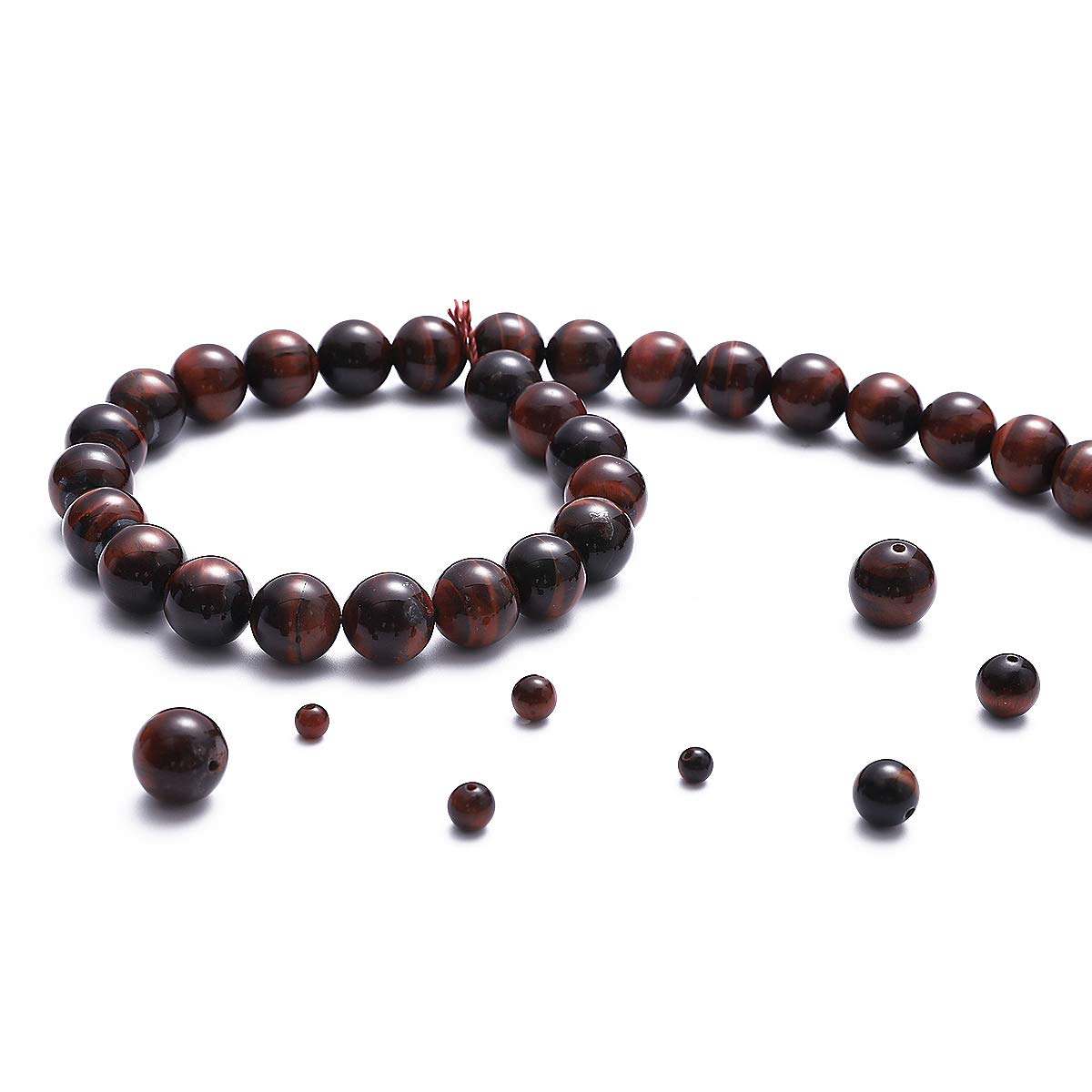 BEADIA Natural Red Tiger Eye Stone Round Loose Semi Gemstone Beads for Jewelry Making 12MM 32PCS