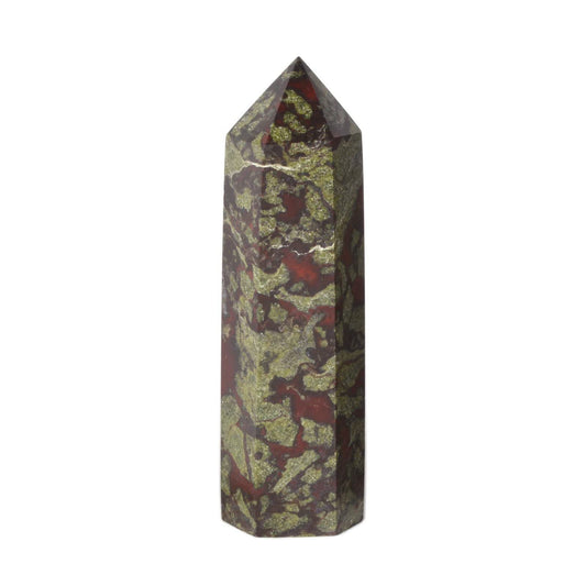 Large Dragon Blood Jasper Gemstone Crystal Hexagonal Pointed Tower Reiki Chakra Faceted Prism Wand Stone Home Decor