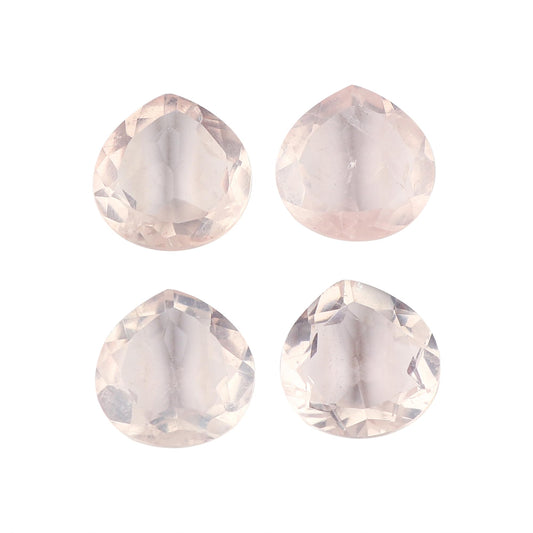 CRYSTALIS 4pcs Natural Rose Quartz, Briolette Cut, Loose Gemstone, Wholesale Bulk Cabochons, Jewelry Making Supply, Chakra Healing Polished Stones, Wire Wrapping, DIY, Gem Collection, 12-15mm