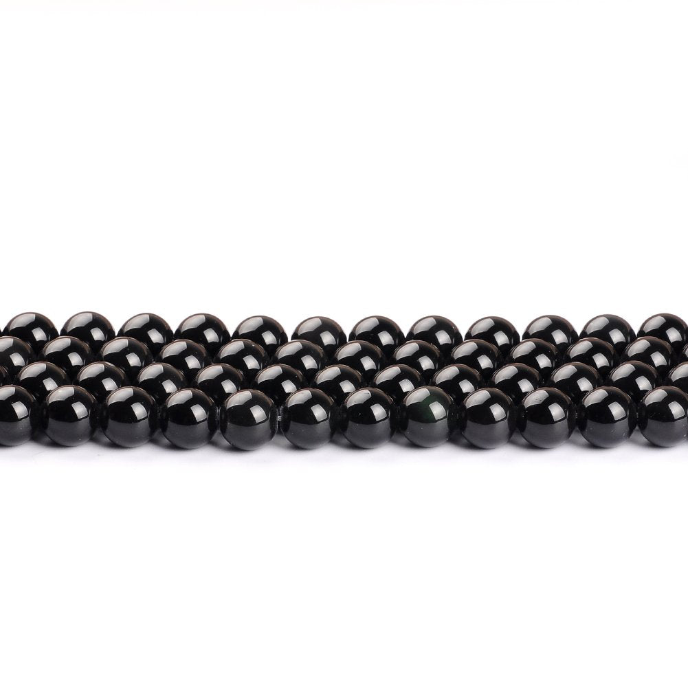 Natural Stone Beads 16mm Obsidian Gemstone Round Loose Beads Crystal Energy Stone Healing Power for Jewelry Making DIY,1 Strand 15"