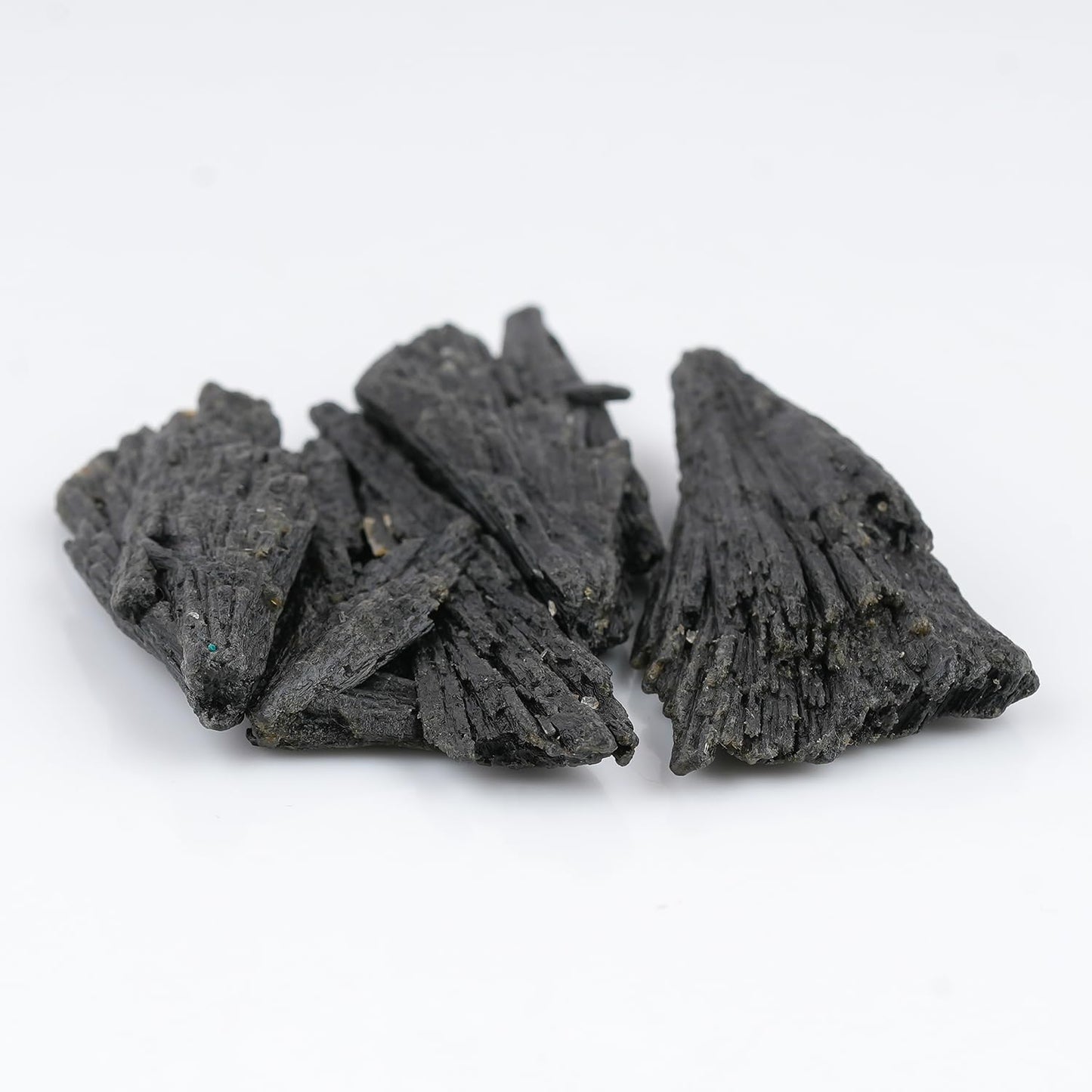 ColouredRocks 4pcs BLACK KYANITE FANES, Raw Crystals, Raw Stones, Rough Gemstones, Jewelry Making Supply, Cabbing, Polishing, Cutting, DIY, Crafts, (35+ mm.)