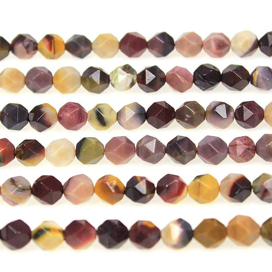 MJDCB Best Sellers Natural Stone Beads Faceted Polygon Moonkaite Jasper Crystal Energy Stone Healing Power for Jewelry Making(8mm)