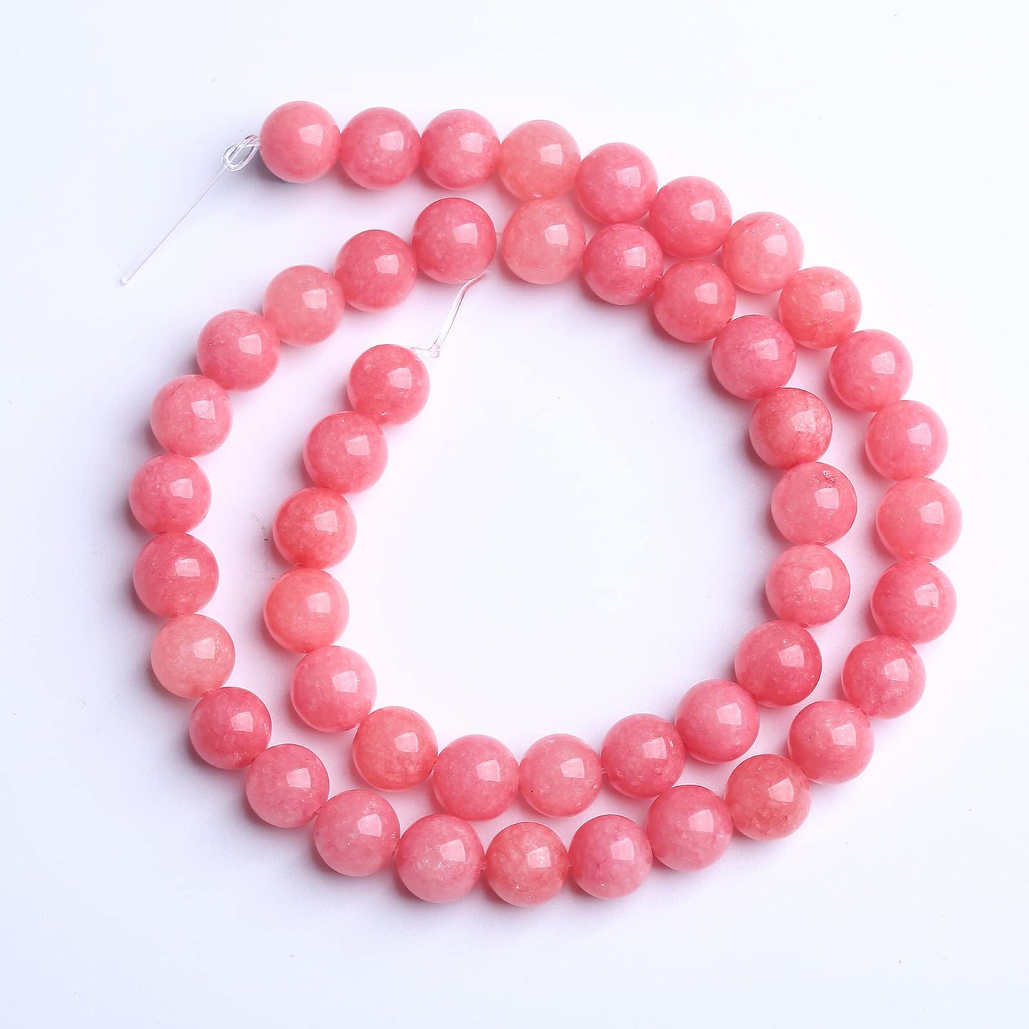 10MM 36PCS Natural Stone Pink Jade Beads Rhodochrosite Chalcedony Beads for Jewelry Making DIY Bracelet 1 Strand