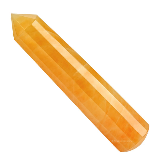 Amazing Gemstone Yellow Aventurine Crystal Wand Massage Stick - Pelvic Wand Gua Sha for Adults - Crystals and Healing Stones Massage Wands for Adults Gifts (Pointed)