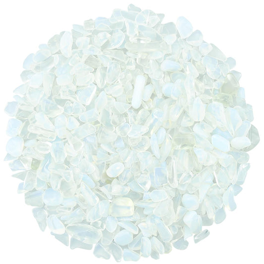 ZHIYUXI Opalite Opal Stone Crystal Chips Bulk Fish Tank Decorations Aquarium Rocks Gravel Vase Filler Stones Crystals for Candle Making Witch Kit Gravel for Plants Gemstone Terrarium Supplies 0.22 lbs