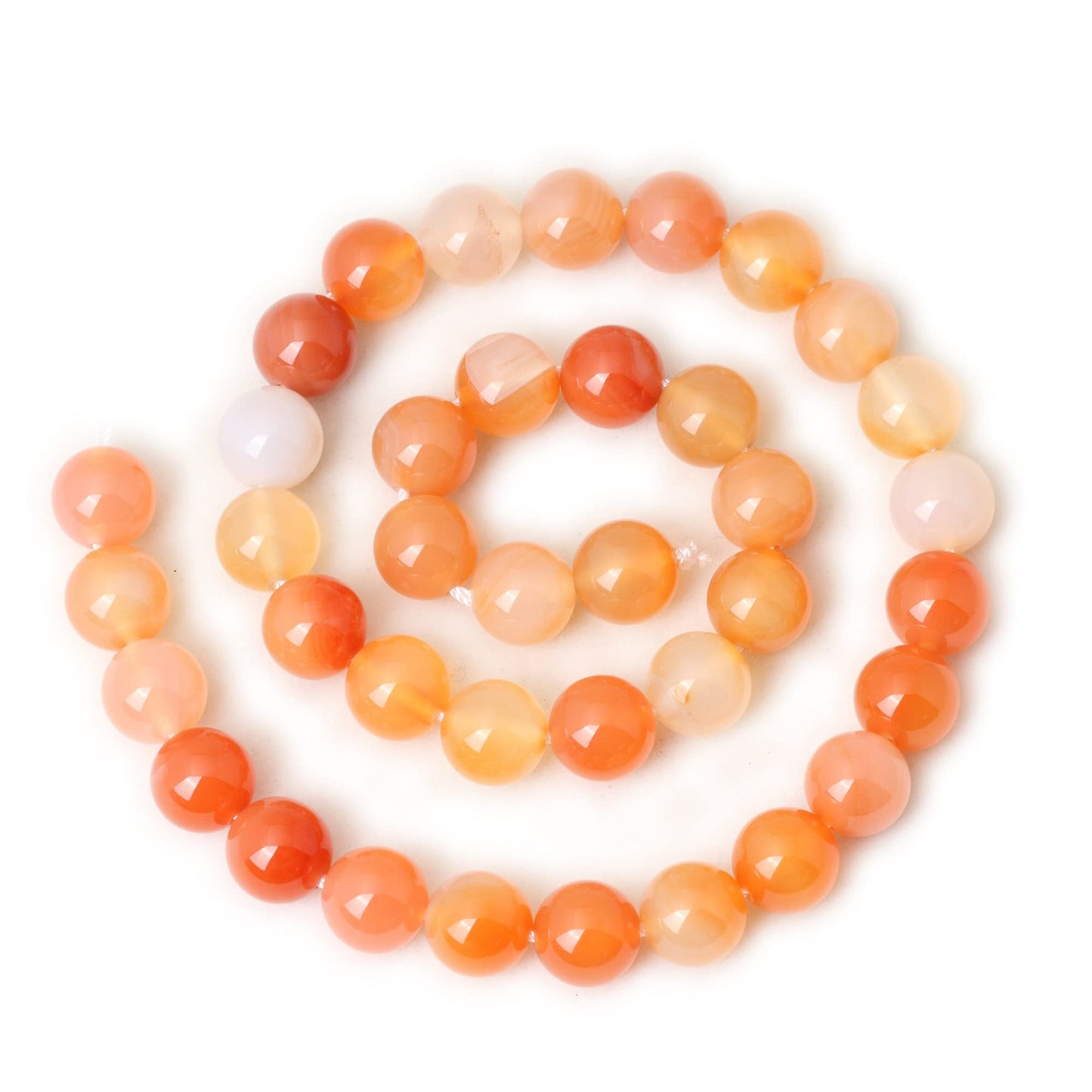 CHEAVIAN 35PCS 10mm Natural Mix Color Red Agate Round Loose Beads DIY Bracelet Necklace Materials 1 Strand 15"