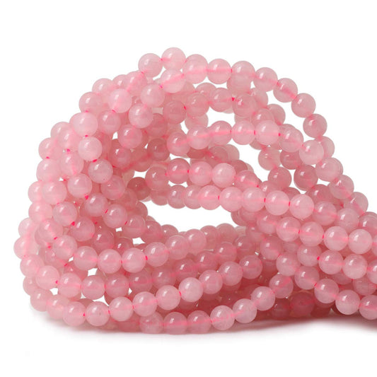 CHEAVIAN 60PCS 6mm Natural Rose Quartz Gemstone Round Loose Bead Pink Crystal for Jewelry Making 1 Strand 15"