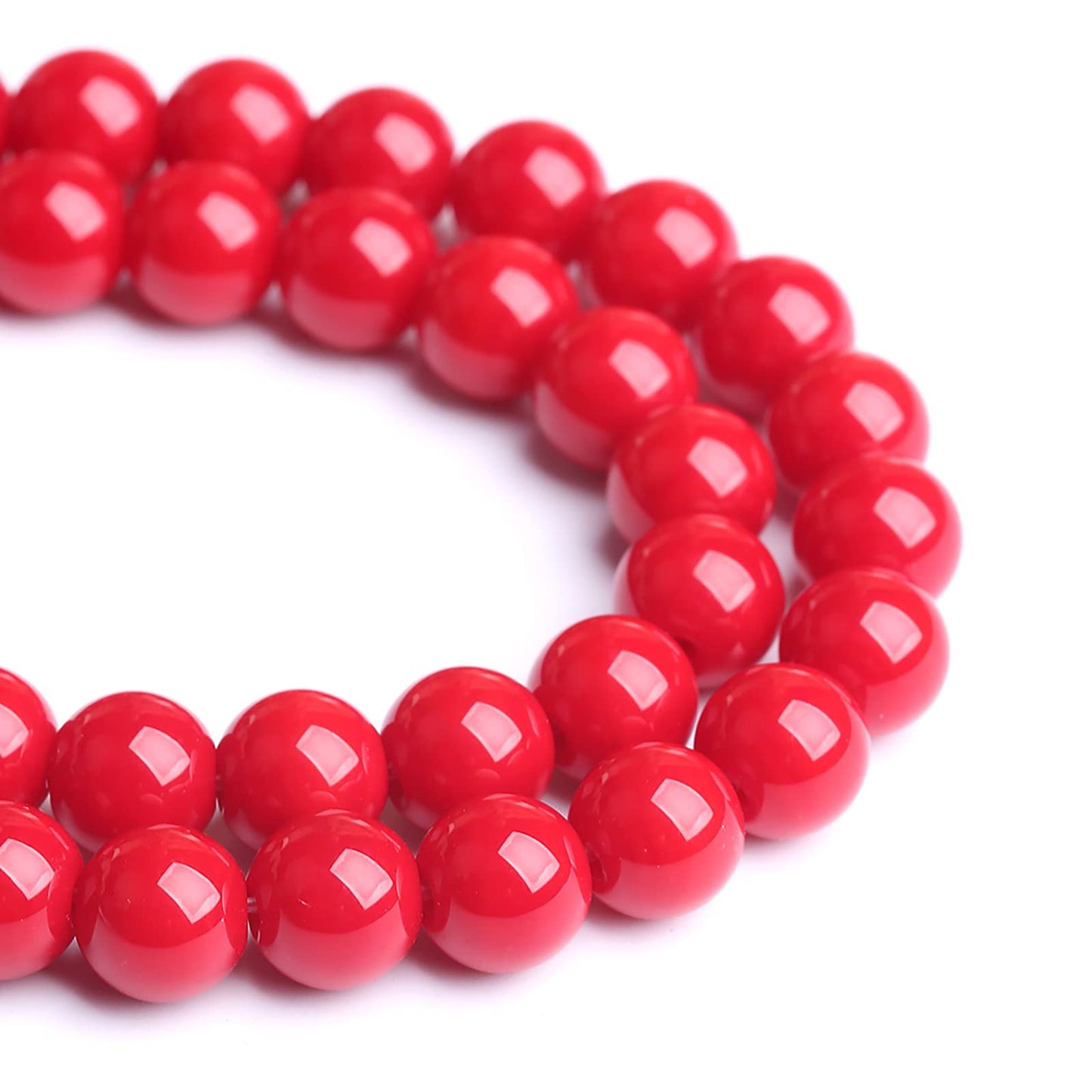4MM 90PCS Red Glass Round Spacer Loose Beads for Jewelry Making 15 inches DIY Bracelet Necklace