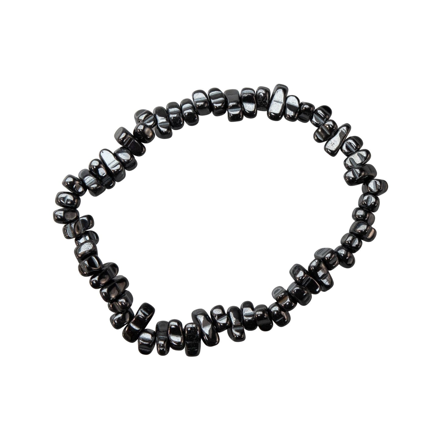 Natural Gemstone Bracelets, Chakra Crystal Healing Chip Stretch Bracelets, Gemstone Polished Irregular Crystals, Crystal Irregular Chips Beads Stretch Bracelets (Hematite)