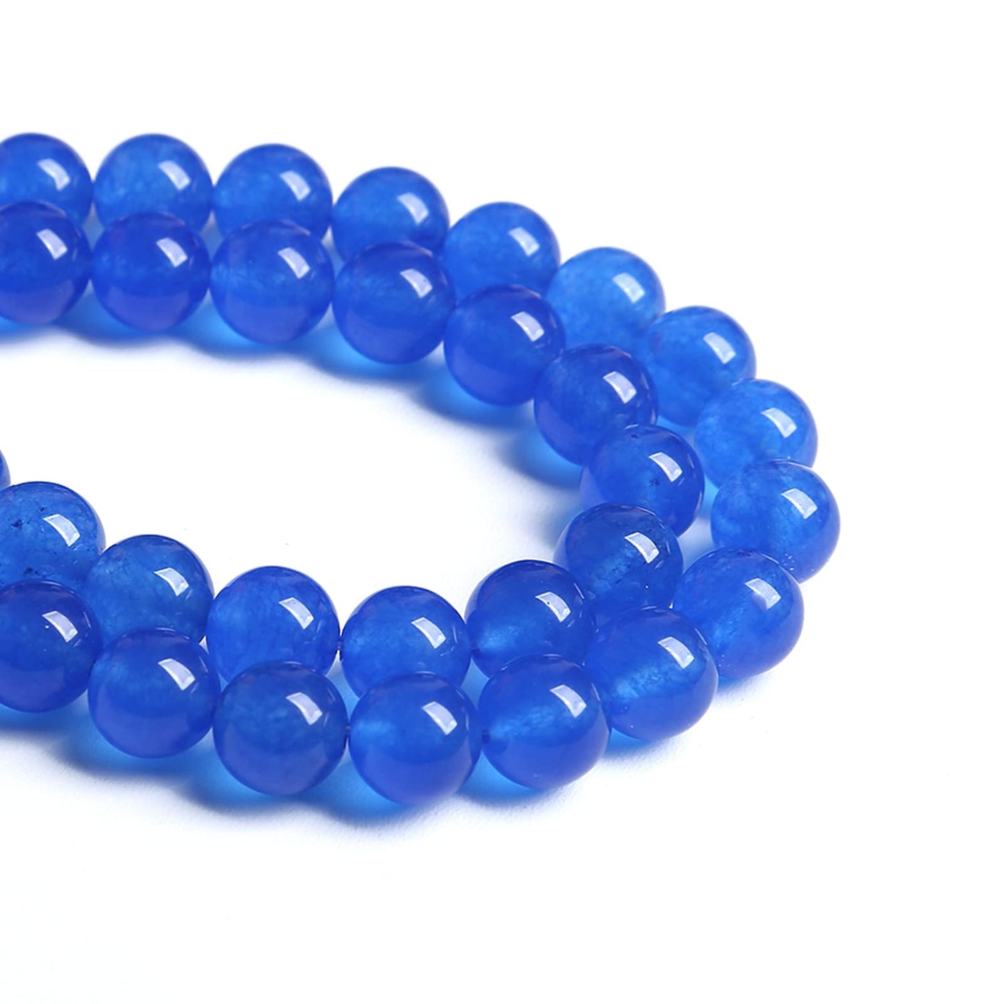 160PCS 4MM Deep Blue Chalcedony Natural Stone Loose Beads for Jewelry Making DIY Bracelet