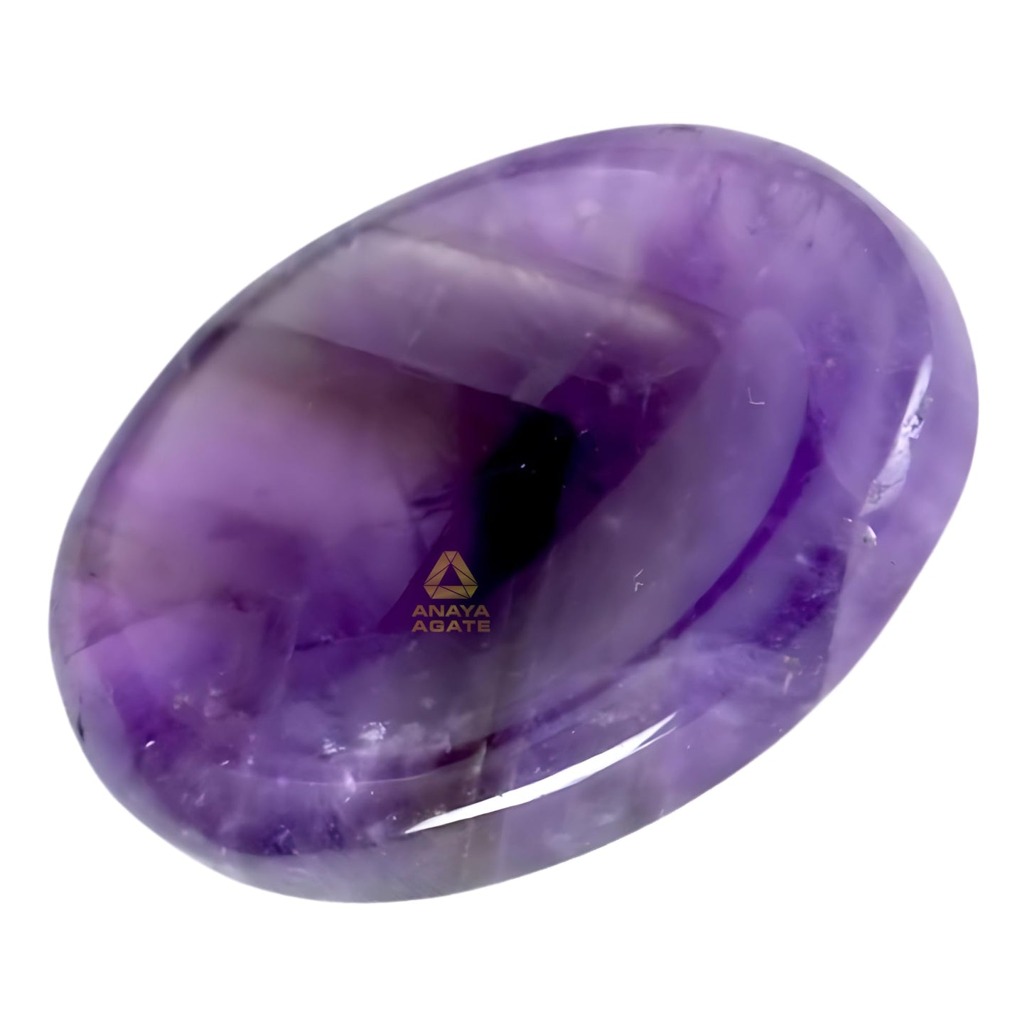 Anaya Agate Amethyst Worry Stones Certified Crystal Thumb Worry Stone for Anguish, Relaxing and Soothing Balance Stones for Meditation, Stress Relief Crystals and Healing Stones for Men, Women