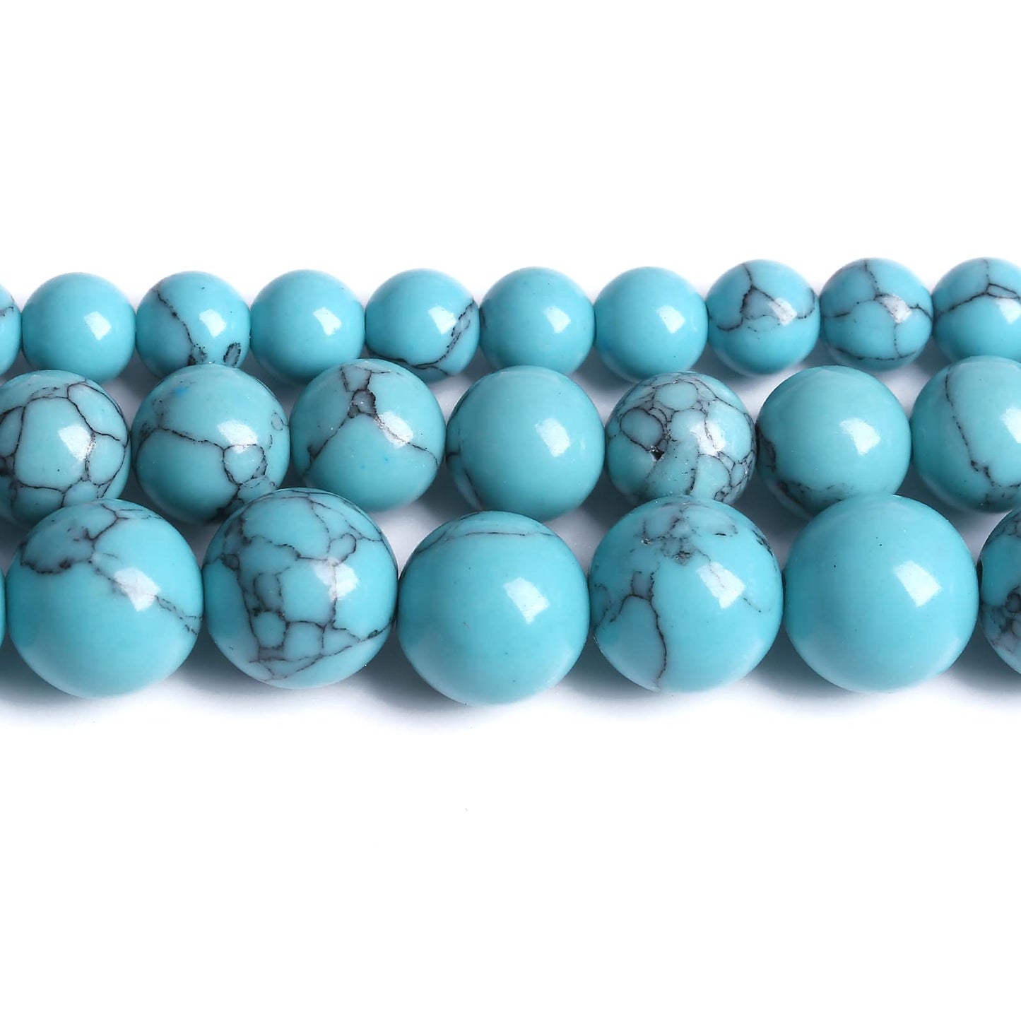 36PCS 10MM Blue Turquoise Round Loose Beads Natural Gemstone Beads for Jewelry Making DIY Bracelet Necklace 15"