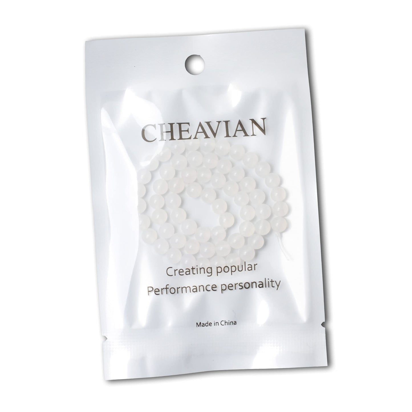 CHEAVIAN 60PCS 6mm Natural White Agate Gemstone Round Loose Beads for Jewelry Making 1 Strand 15"