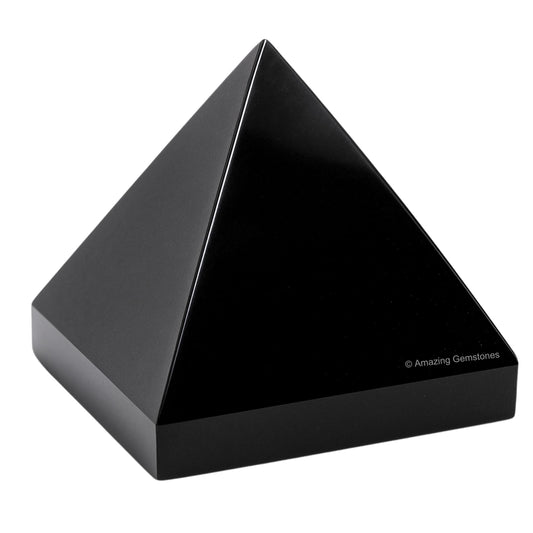 Amazing Gemstone Black Obsidian Pyramid Crystal Healing Stones - 2" Great Pyramid Figurine of Natural Stone Pyramid for Meditation, Reiki, Chakra Balancing and Crystal Pyramids Grid