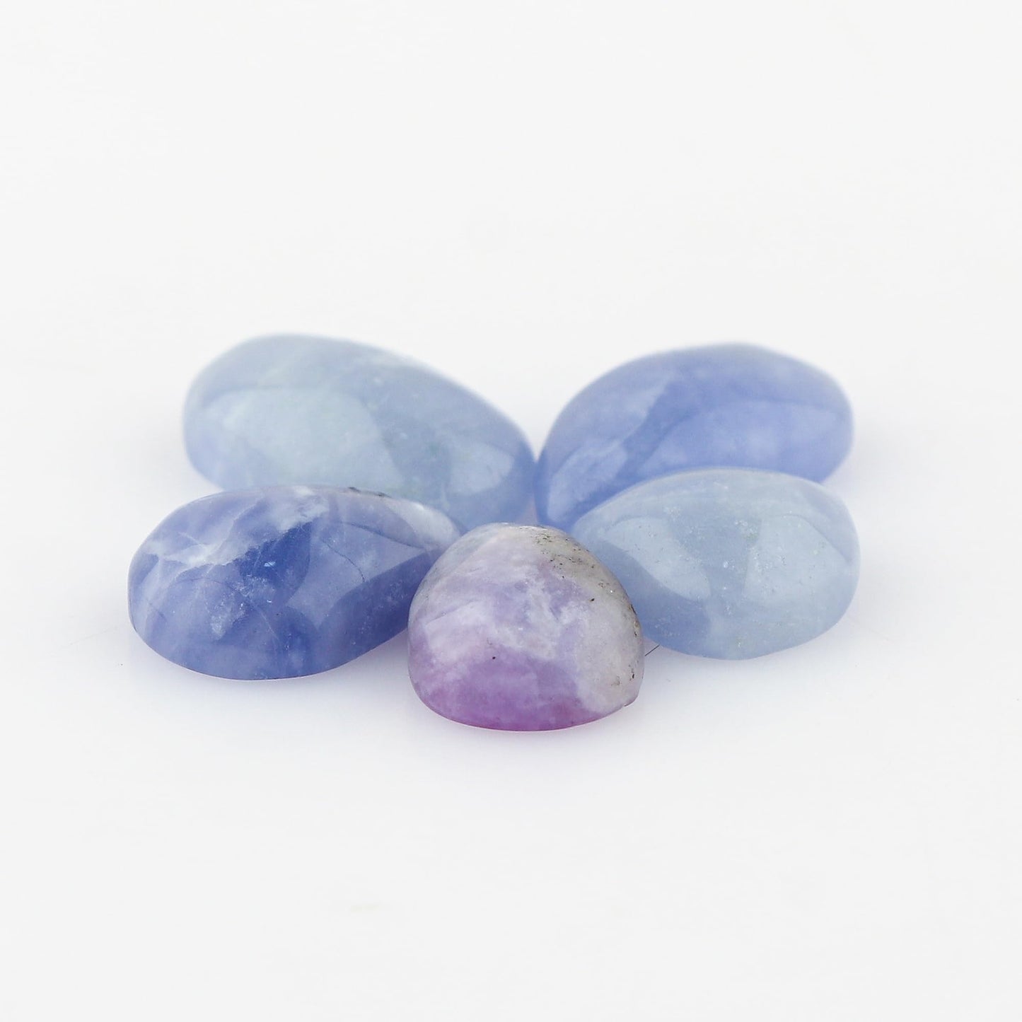 CRYSTALIS 5pcs Natural Purple Hackmanite, UV Reactive, Loose Gemstone, Wholesale Bulk Cabochons, Jewelry Making Supply, Chakra Healing Polished Stones, Wire Wrapping, DIY, Gem Collection, 10-15mm