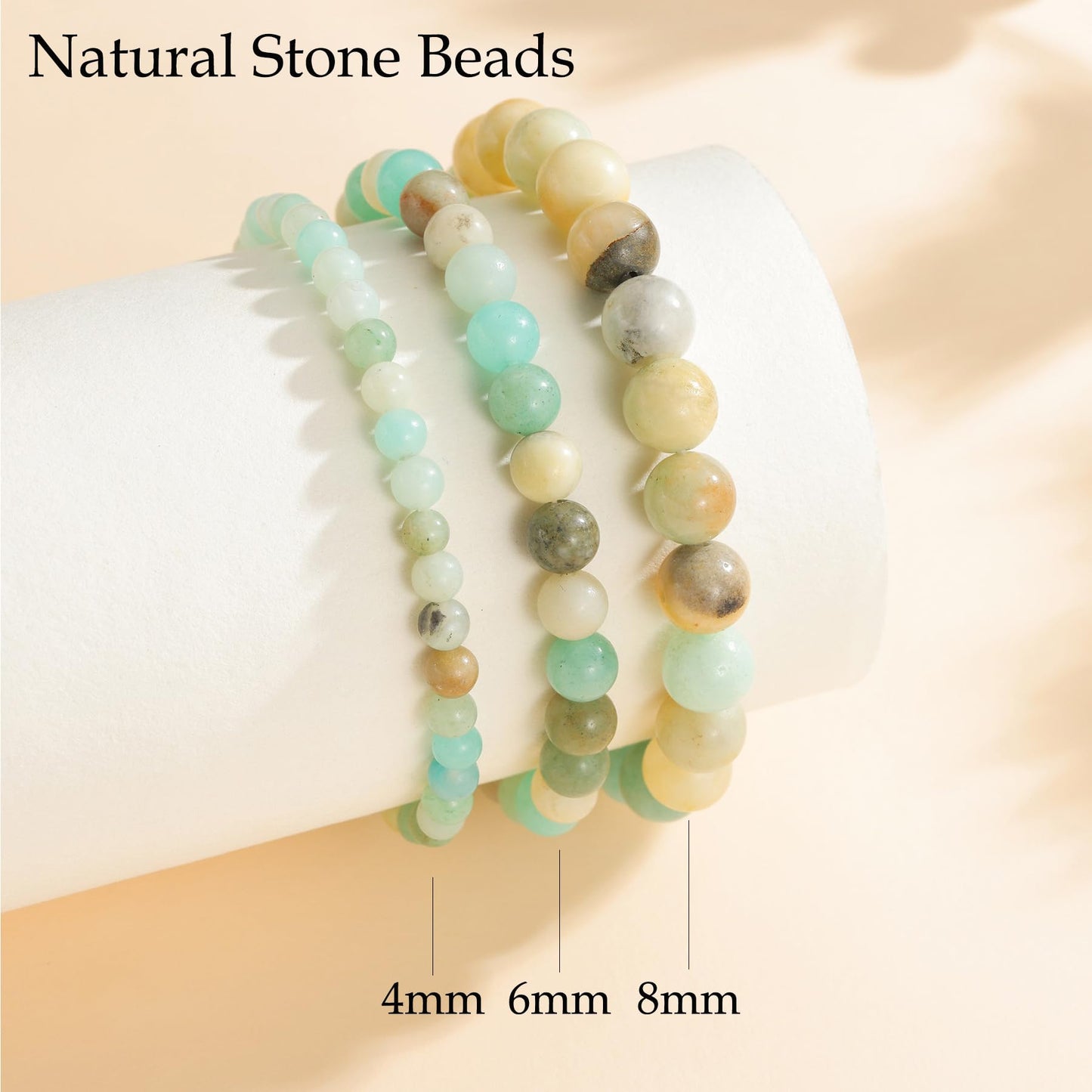 Udolfly Womens Crystal Beaded Bracelets for Women Men Protective Energy Bracelet Natural Gemstone Bead Bracelet 8mm Amazonite