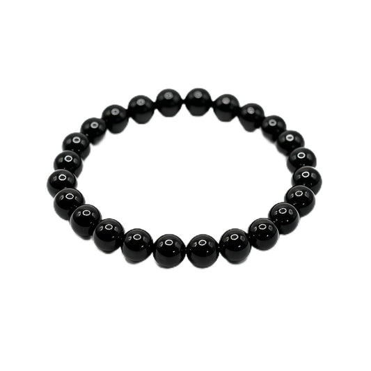The Vida Handmade AAA+ Quality Crystal Stretch Elastic Bracelet - Nature Gemstone - Jewelry Gift - Holiday Gift - For Women & Men (Black Onyx)