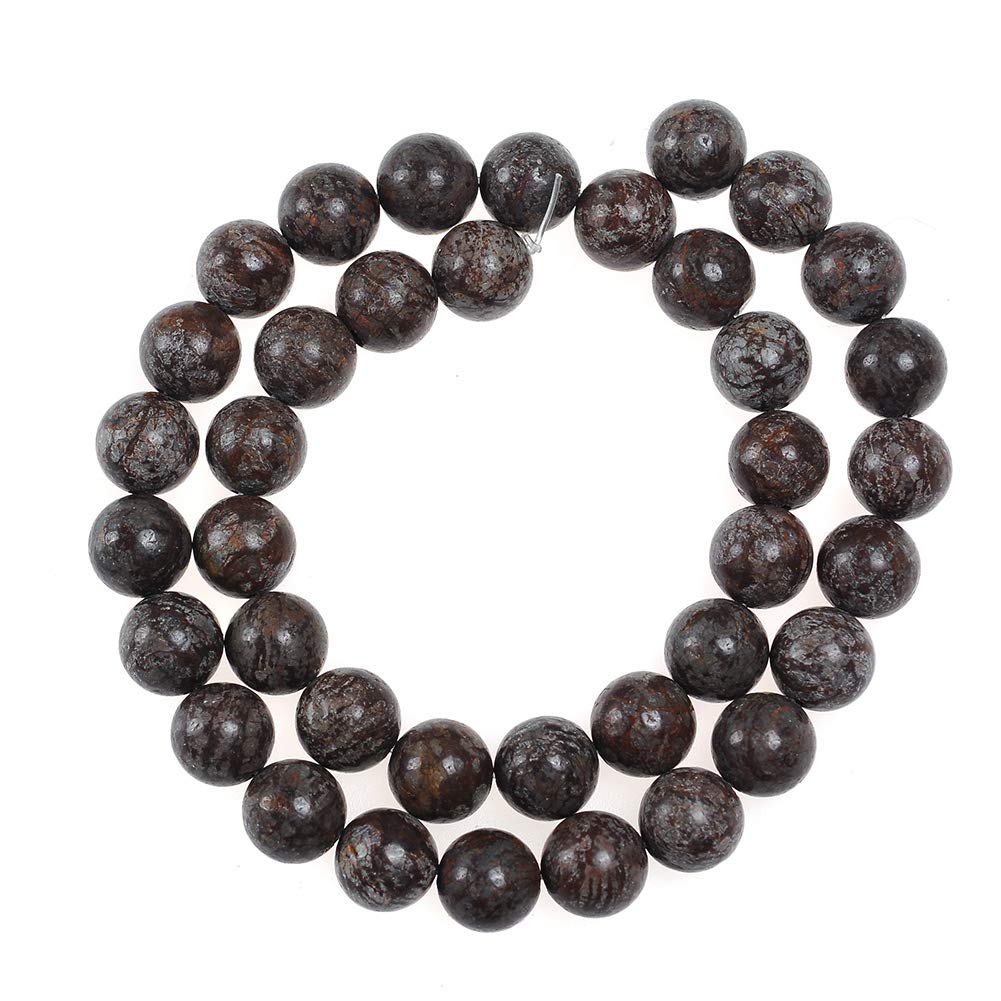 Natural Stone Beads 8mm Brown Snowflake Gemstone Round Loose Beads Crystal Energy Stone Healing Power for Jewelry Making DIY,1 Strand 15"