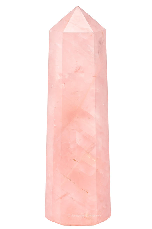 Amazing Gemstone Star Rose Quartz Crystal Towers - Natural Healing Crystal Point Obelisk for Reiki Healing and Crystal Grid (3" to 4" INCH)