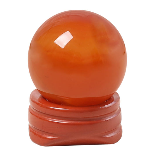 Casaper Natural Carnelian Ball with Red Jasper Stand, Healing Crystal Sphere for Home Fengshui Yoga Meditation, Reiki Energy Balancing 1.18”(30mm)