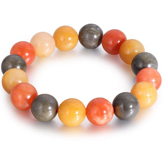 Handmade Natural Jade Beaded Bracelet for Women & Men – Genuine Green/White Jade Gemstone Stretch Bracelet – Lucky Energy Healing Jewelry Gift for Peace, Prosperity & Protection ST-V-03