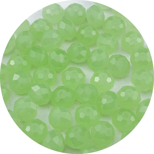 Pinhoollgo 200pcs 6mm Crystal Glass Beads Faceted Rondelle Glass Spacer Beads for Bracelets Necklace Pendants Earrings Key Chains Jewelry Making(Light Green Jade)