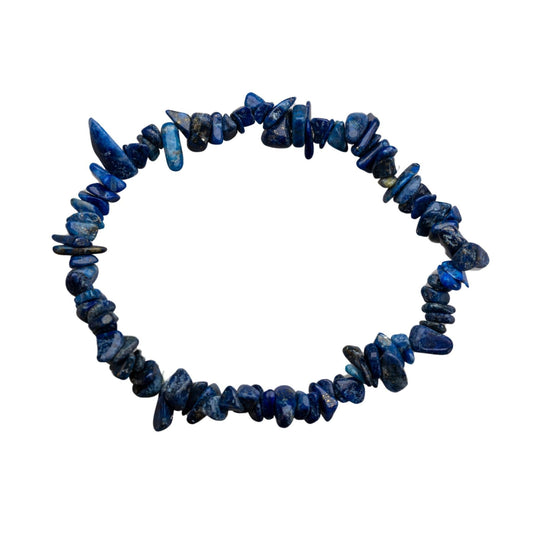 Lapis Lazuli Natural Gemstone Bracelets, Chakra Crystal Healing Chip Stretch Bracelets, Gemstone Polished Irregular Crystals, Crystal Irregular Chips Beads Stretch Bracelets (Lapis Lazuli)