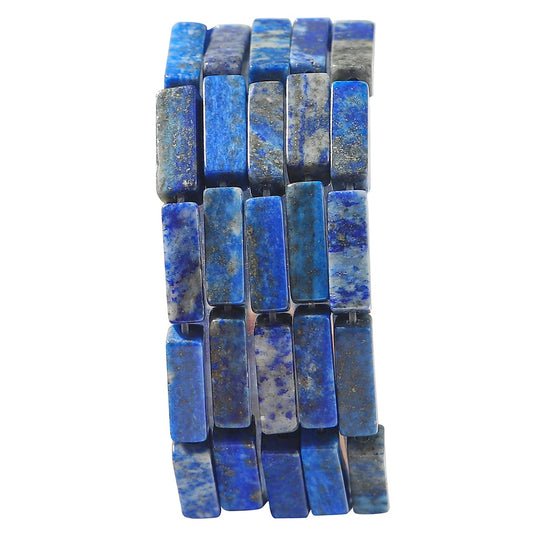 BEADIA Natural Lapis Lazuli Tube Beads 13x4mm 30pcs Rectangle Loose Semi Gemstone Beads for Jewelry Making Design