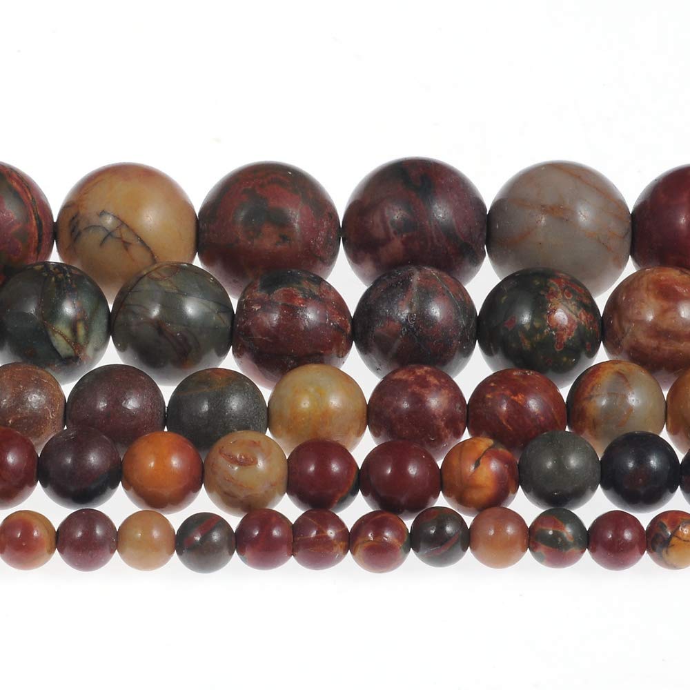 Natural Stone Beads 12mm Picasso Gemstone Round Loose Beads Crystal Energy Stone Healing Power for Jewelry Making DIY,1 Strand 15"
