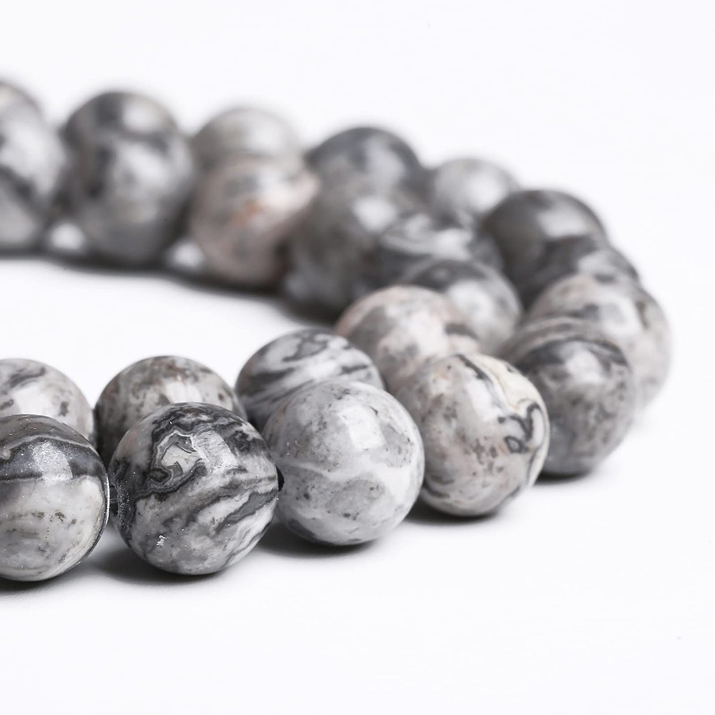 10MM 36PCS Natural Stone Map Jasper Loose Beads for Jewelry Making DIY Bracelet