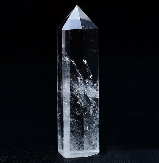 WUYOUSHI 1PCS Clear Quartz Healing Crystals Towers / 1.96-2.36" Natural Reiki Energy Wand Stone 6 Faceted Chakra Quartz Crystal Reiki Meditation Therapy Decoration Gifts