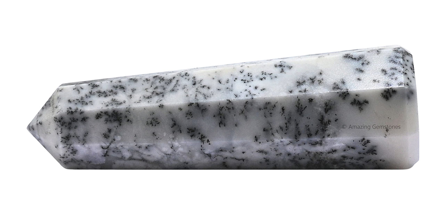 Amazing Gemstone Dendrite Opal Crystal Towers - Natural Healing Crystal Point Obelisk for Reiki Healing and Crystal Grid (3" to 4" INCH)