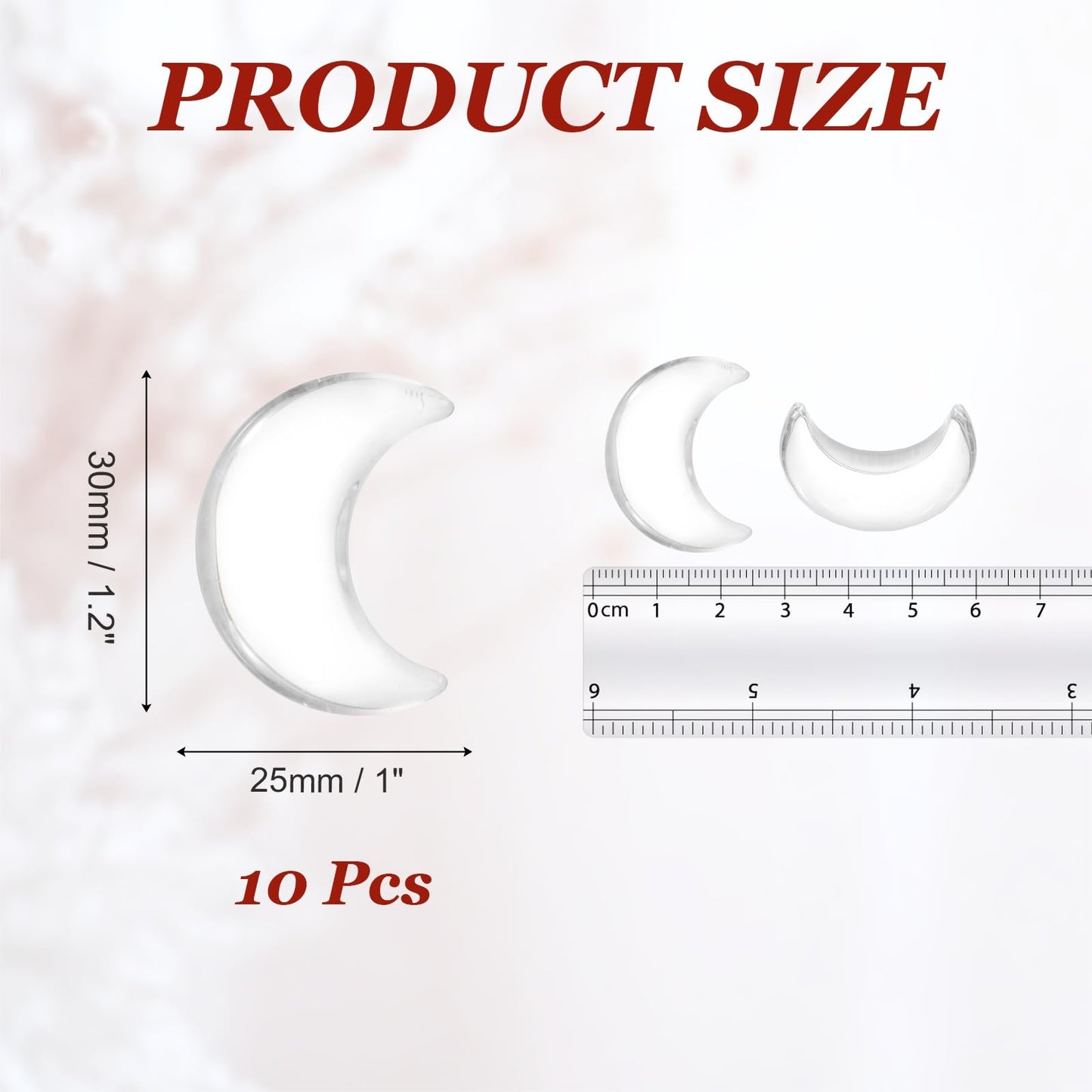 MECCANIXITY 10 Pcs Moon Crystal Worry Stone, 1.2 Inch Length Natural Fusion Quartz Moon Gemstone Bulk, Carved Pocket Stones for Meditation Balancing Pendant Decor