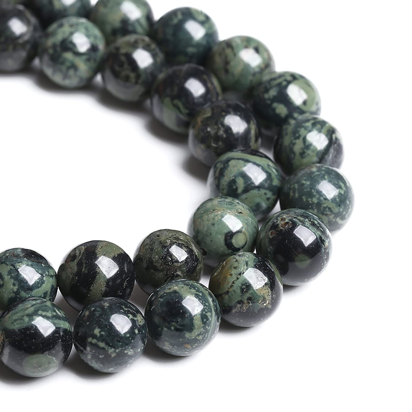 8MM 45PCS Natural Stone Kambaba Jasper Loose Beads for Jewelry Making DIY Bracelet Necklace