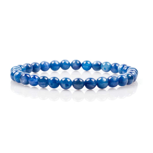 Cherry Tree Collection - Small, Medium, Large Sizes - Gemstone Beaded Bracelets For Women and Men - 6mm Round Beads (Kyanite - Medium)
