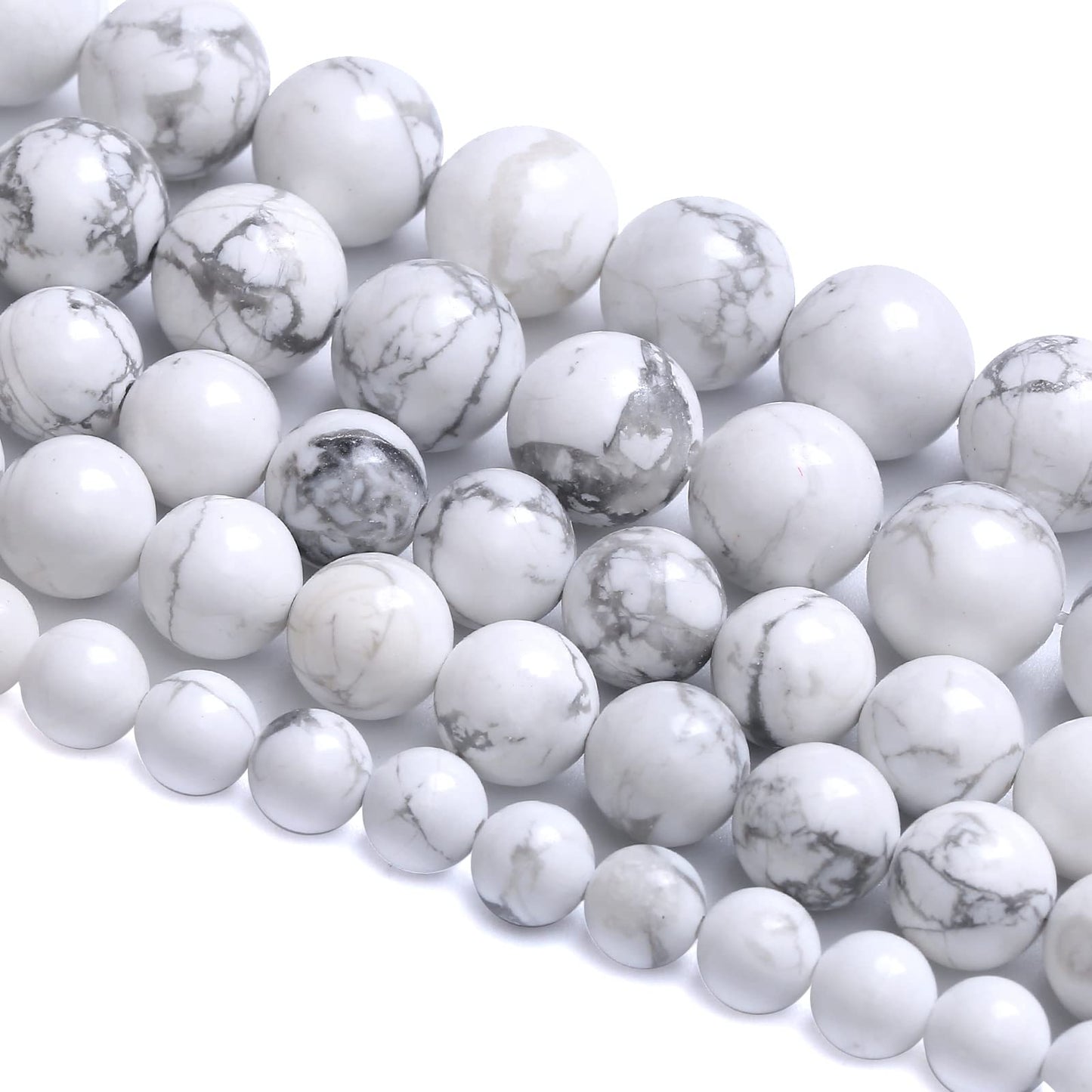 8MM 45PCS Natural Stone White Howlite Turquoise Crystal Beads for Jewelry Making DIY Bracelet