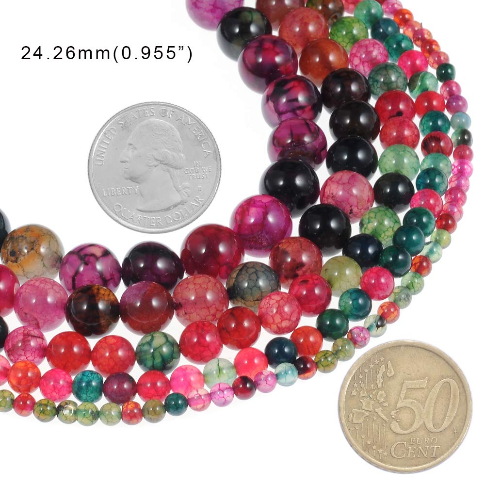 Stone Beads 12mm Multi-Color Tourmaline Gemstone Round Loose Beads Crystal Energy Stone Healing Power for Jewelry Making DIY,1 Strand 15"